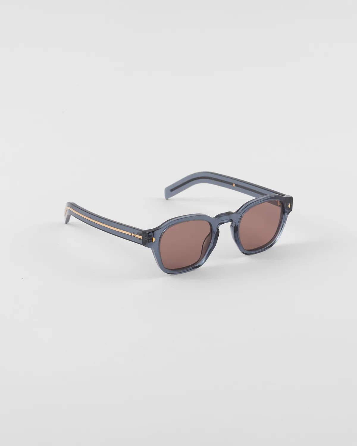 LUNETTES DE SOLEIL PRADA AVEC  PLAQUE EN MÉTAL  ICONIQUES 
MARRON FONCÉ